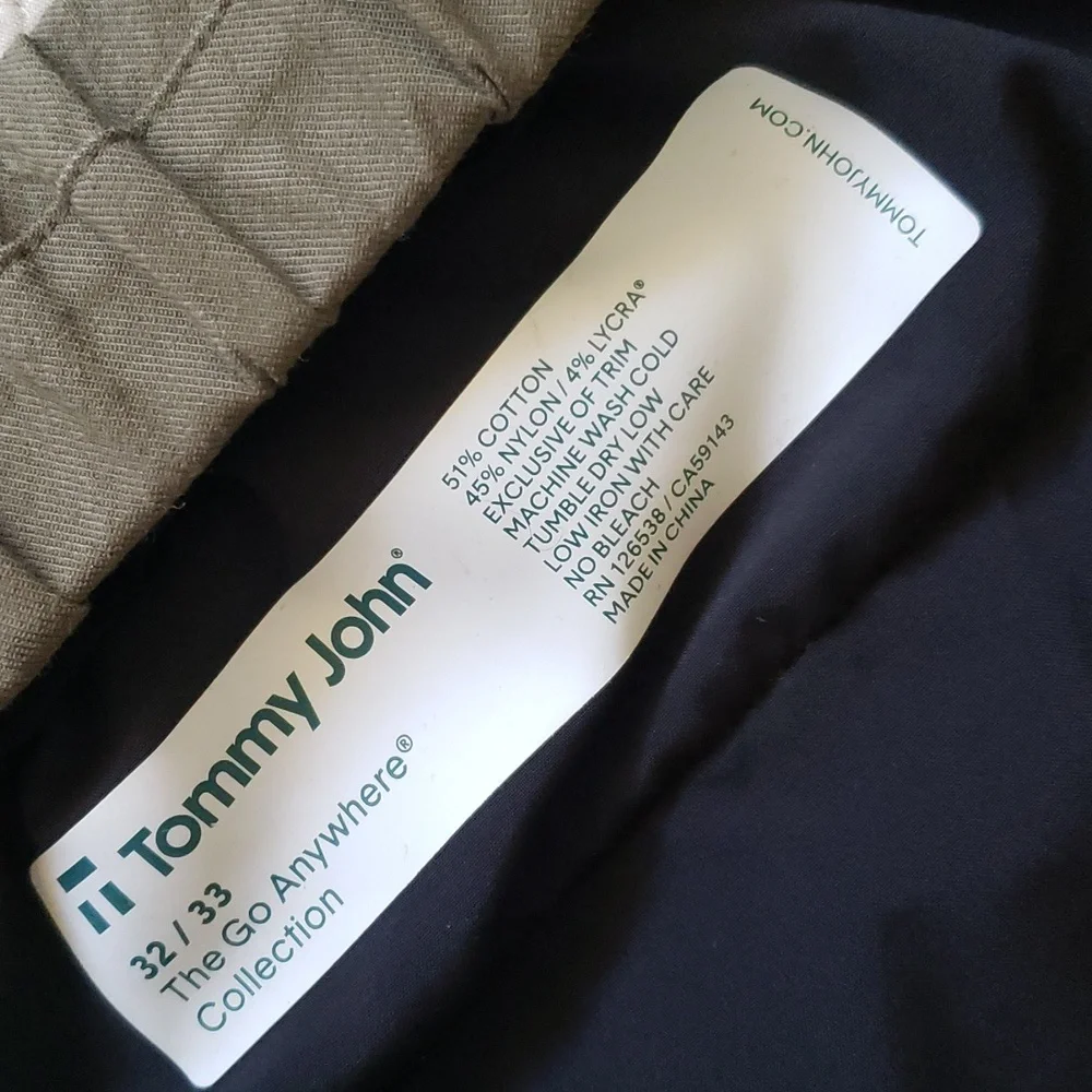 Tommy John Go Anywhere collection jogger pants‎ khaki green size 32/33